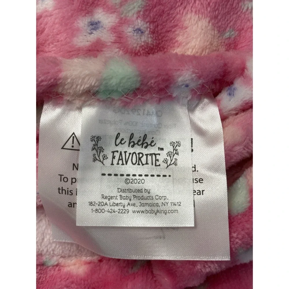 Le Bebe Favorite Pink Elephant Soft Plush Blanket With Blanket Pal Set 2006 NWOT
